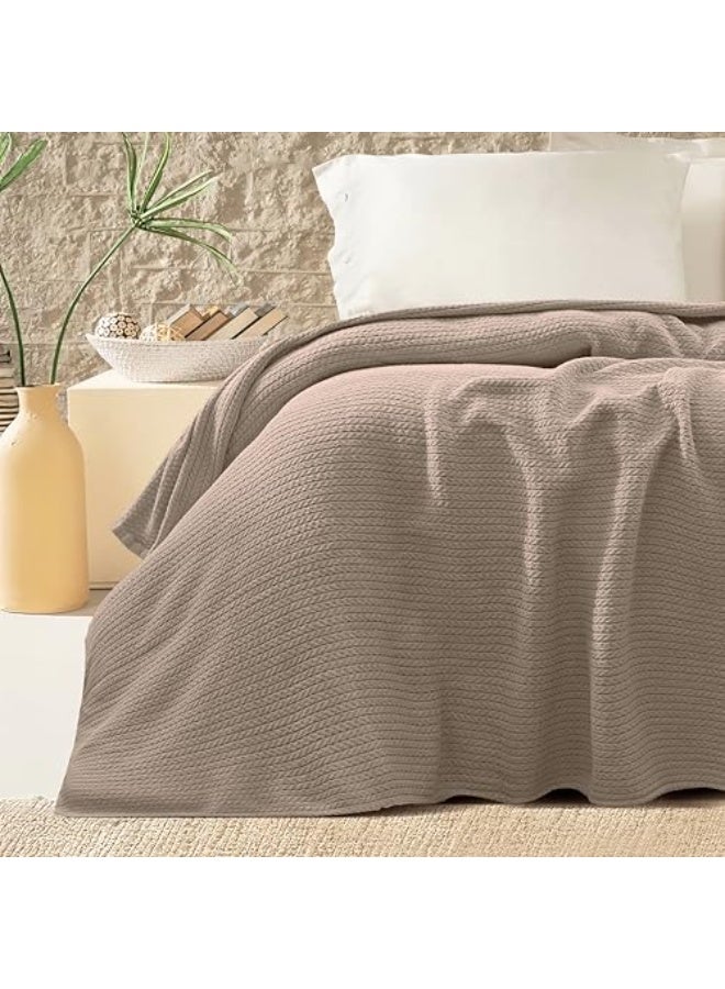Relax Premium Egyptian Cotton Orchid Throw Blanket Ultra Soft And Lightweight With Elegant Woven Design King Size 255 × 225 cm Perfect For Bed Sofa And Couch  Dark Cafe Color - Image 3
